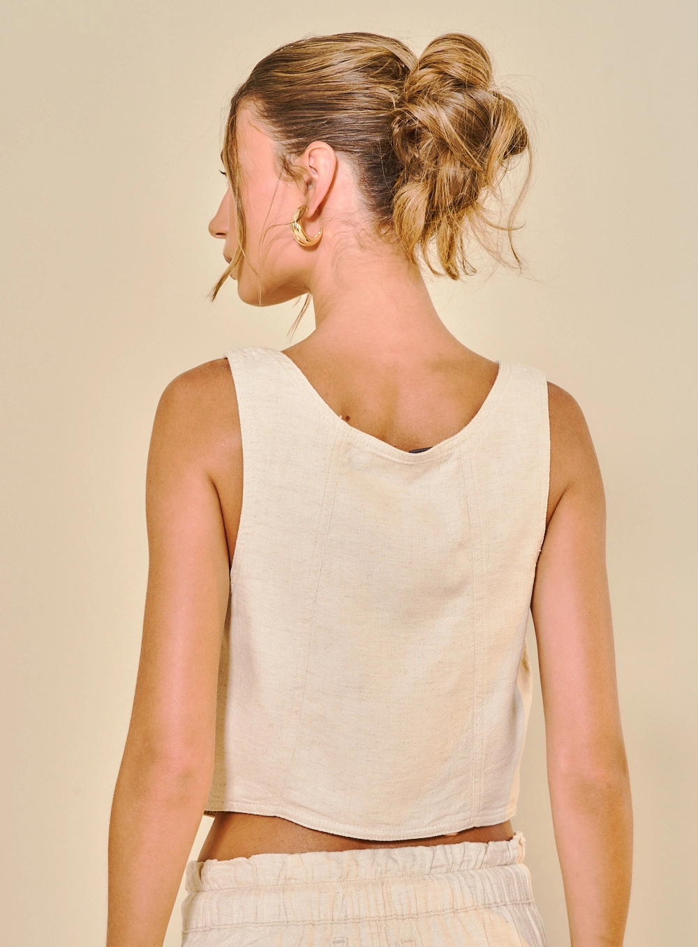 Colete Feminino Em Linho Off Shell 3