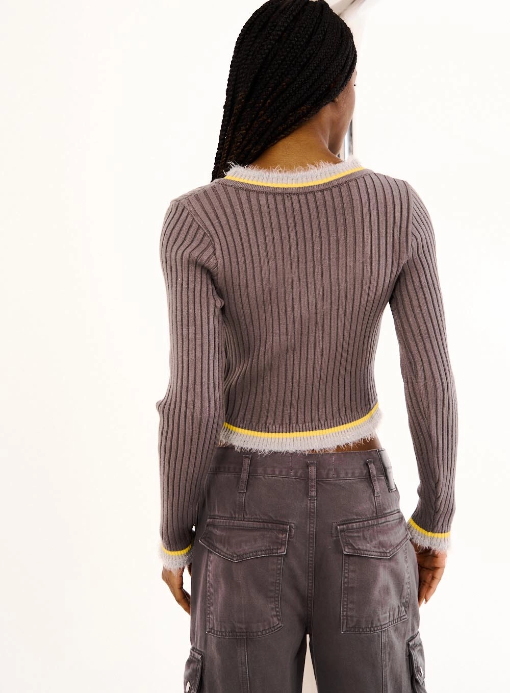 Blusa Feminina Slim Em Tricô Cinza 3