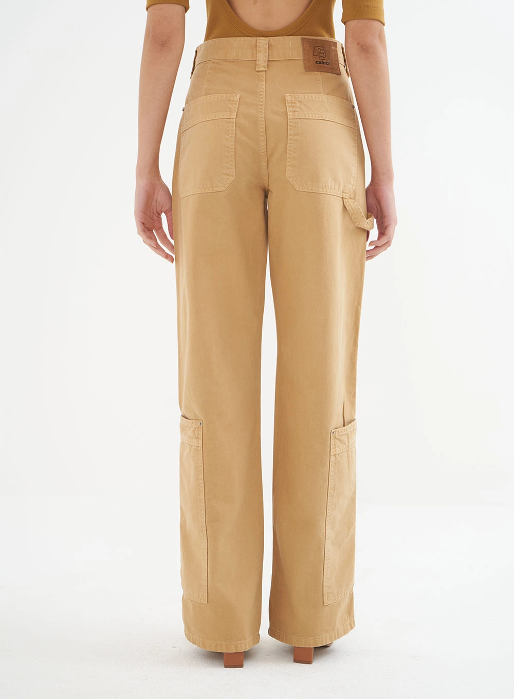 Calça Feminina Sarja Cargo - Juliette Bege