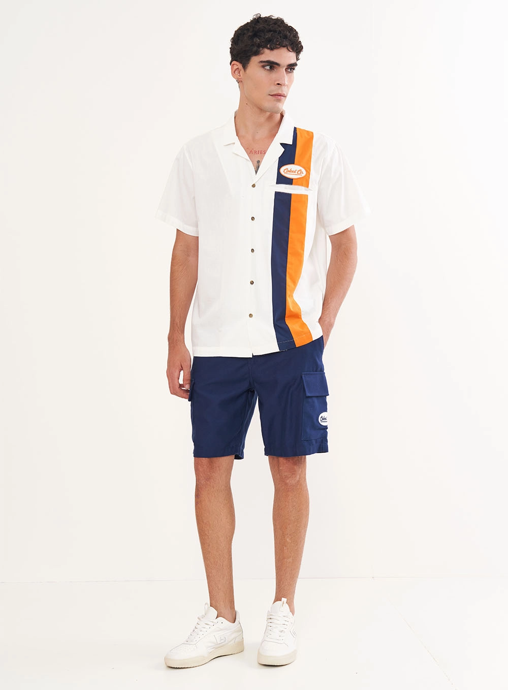 Bermuda Sarja Comfy Cargo Azul Darkness