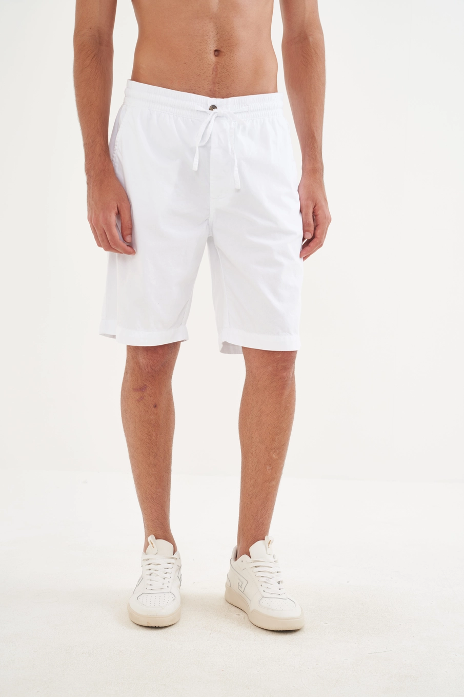 Bermuda Masculina Com Amarração Branco