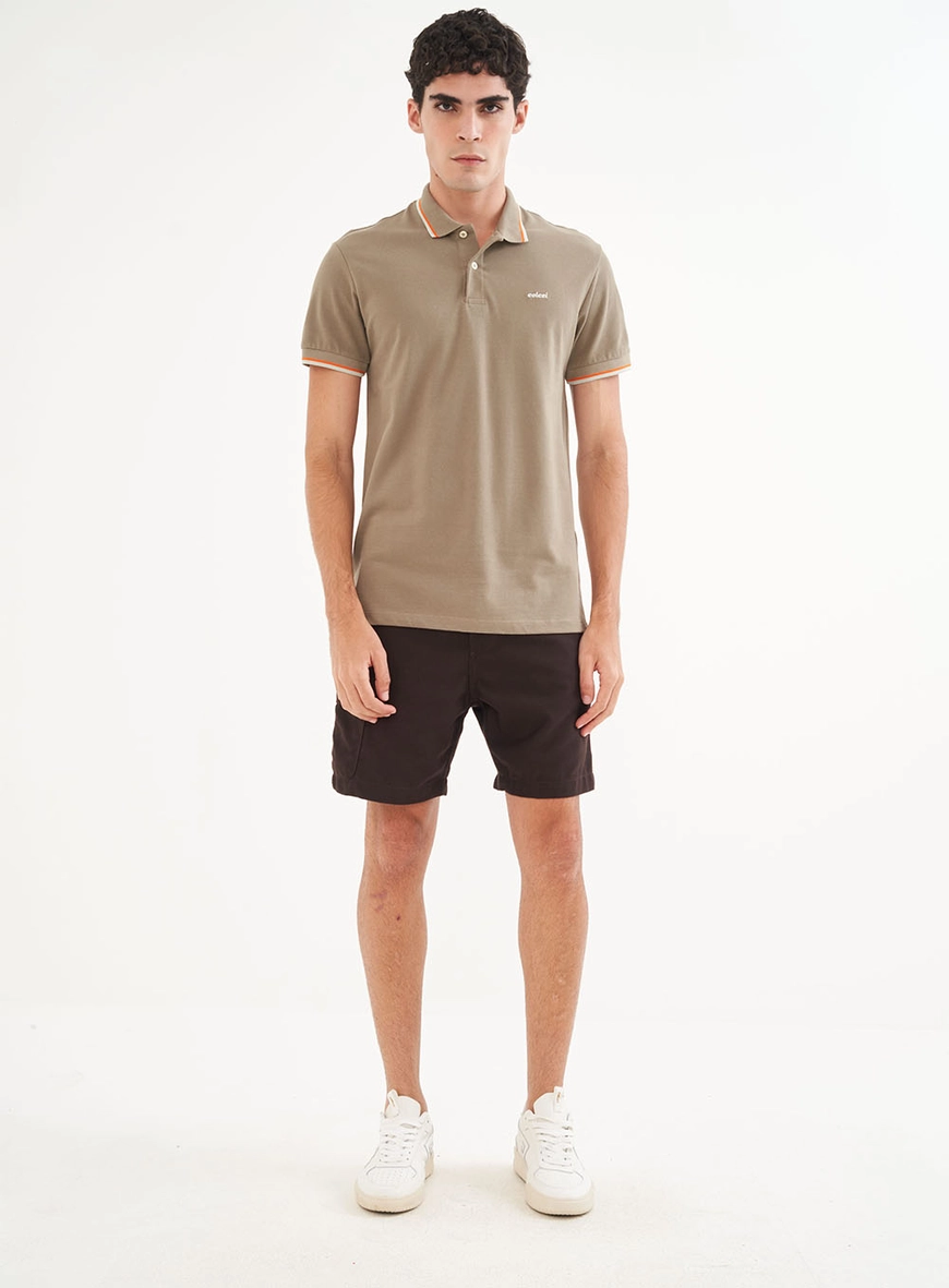 Polo Masculina Basic Com Detalhe Em Logo Bordada