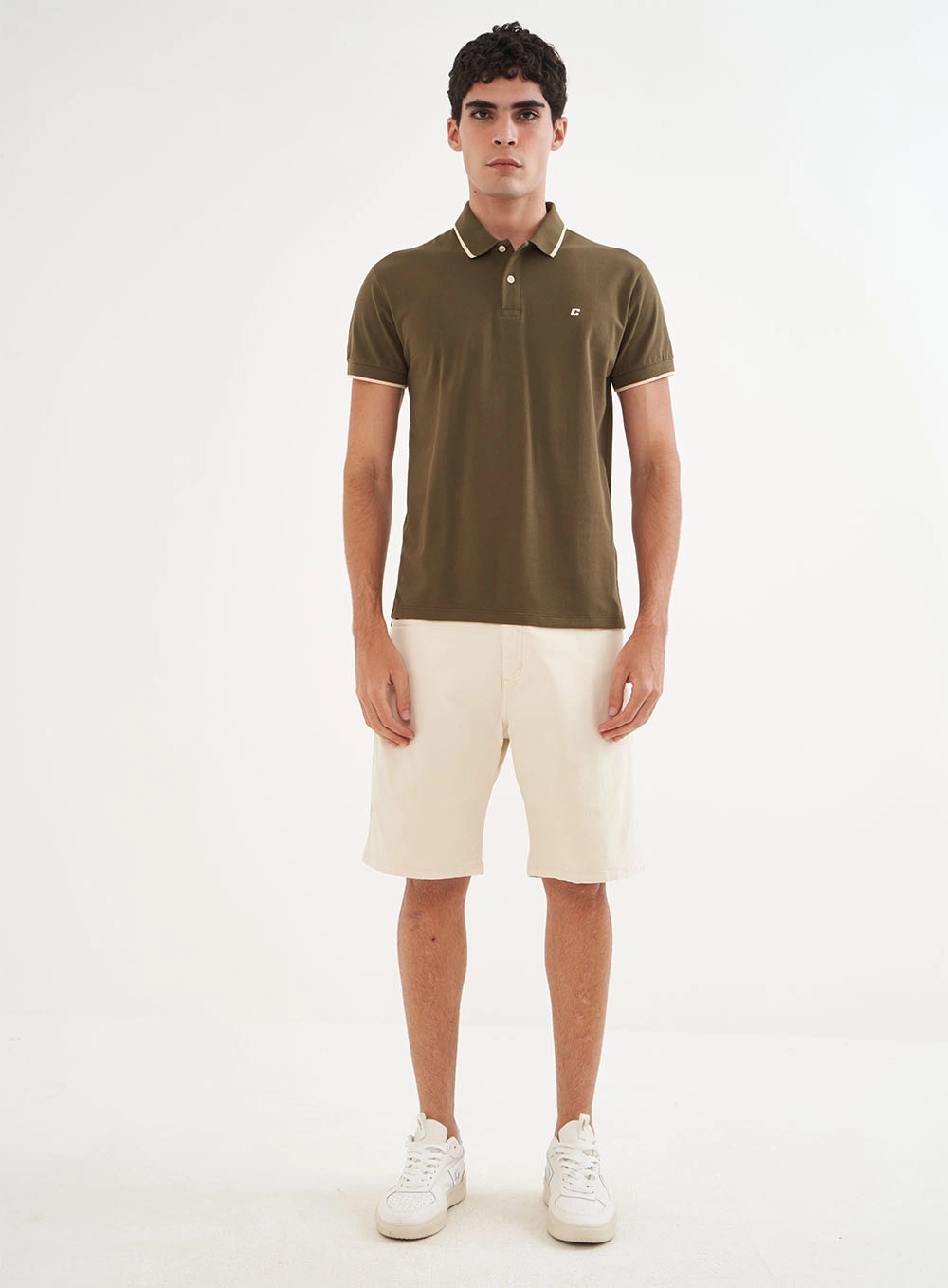 Polo Masculina Manga Curta Comfy Verde