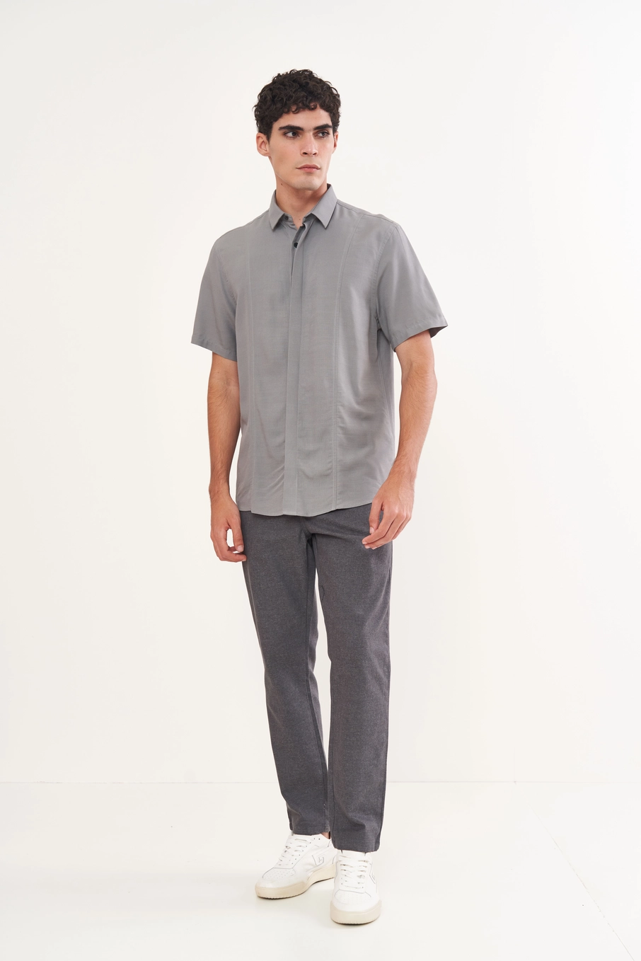 Camisa Masculina - Relax Cinza