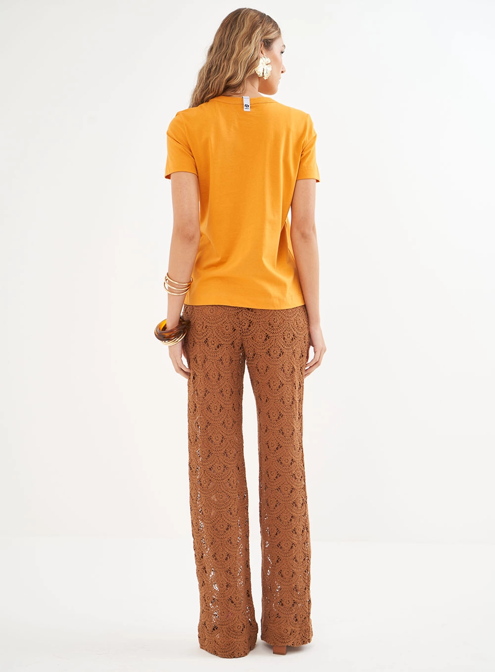 Camiseta Feminina Com Estampa Laranja