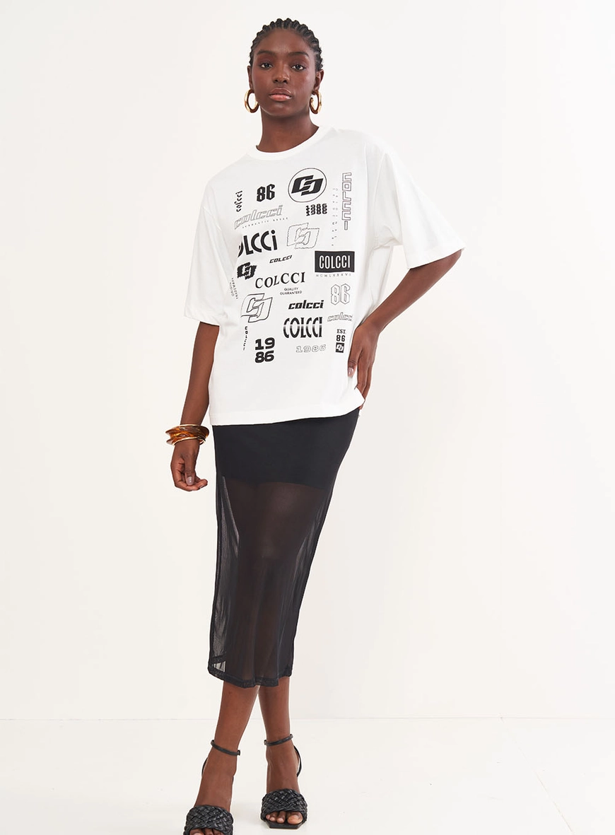 Camiseta Feminina Manga Curta Estampada
