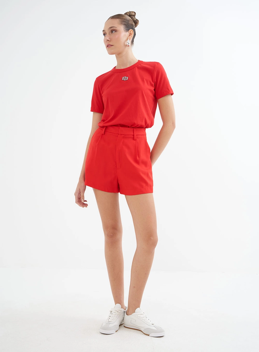 Camiseta Feminina Com Logo Metalizada
