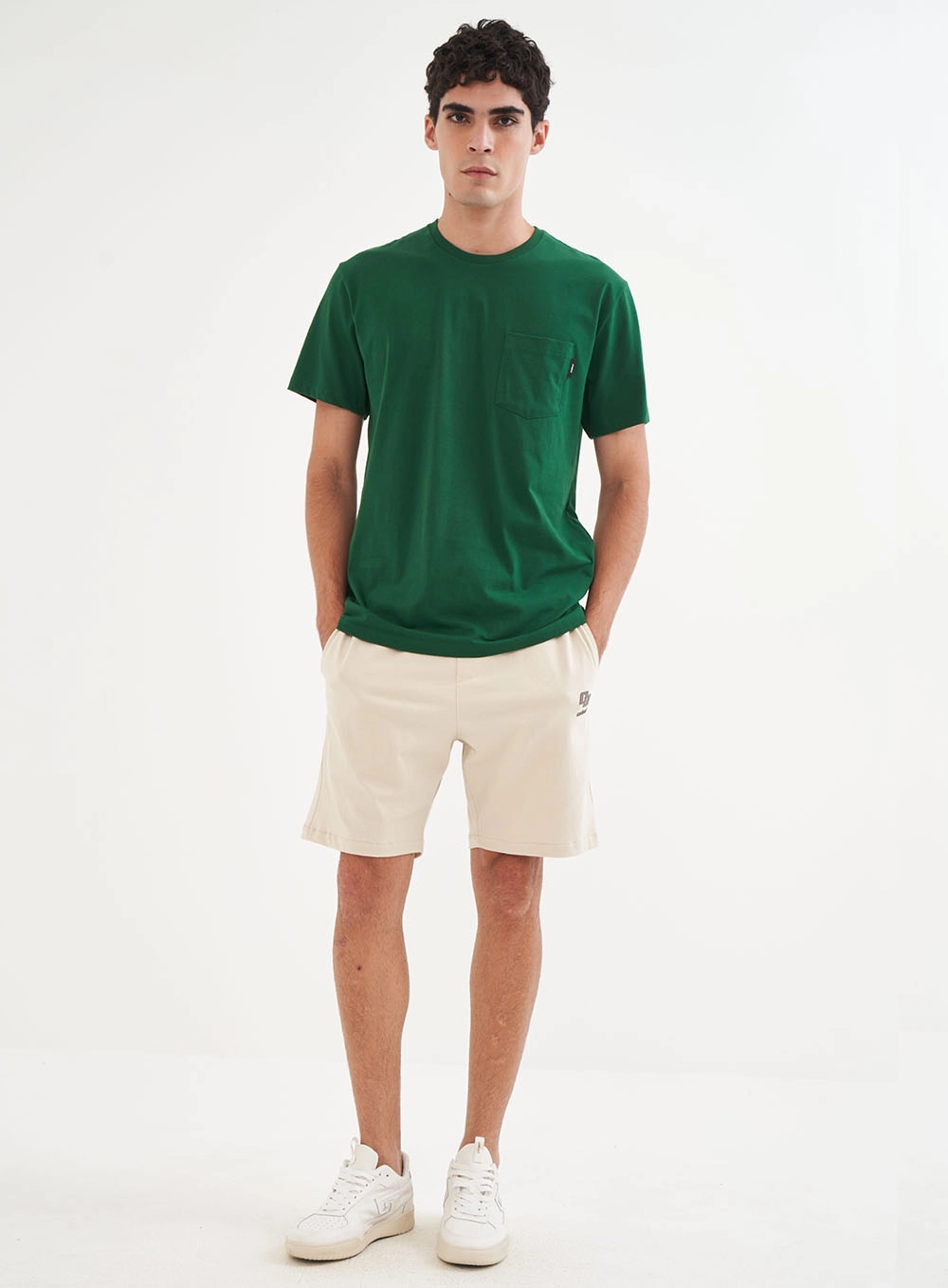 Camiseta Masculina Com Bolso Verde