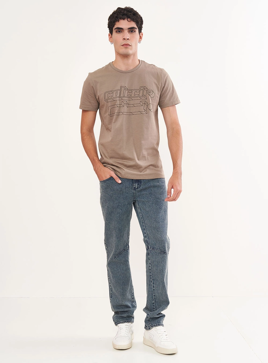 Camiseta Masculina Slim Manga Curta Com Estampa