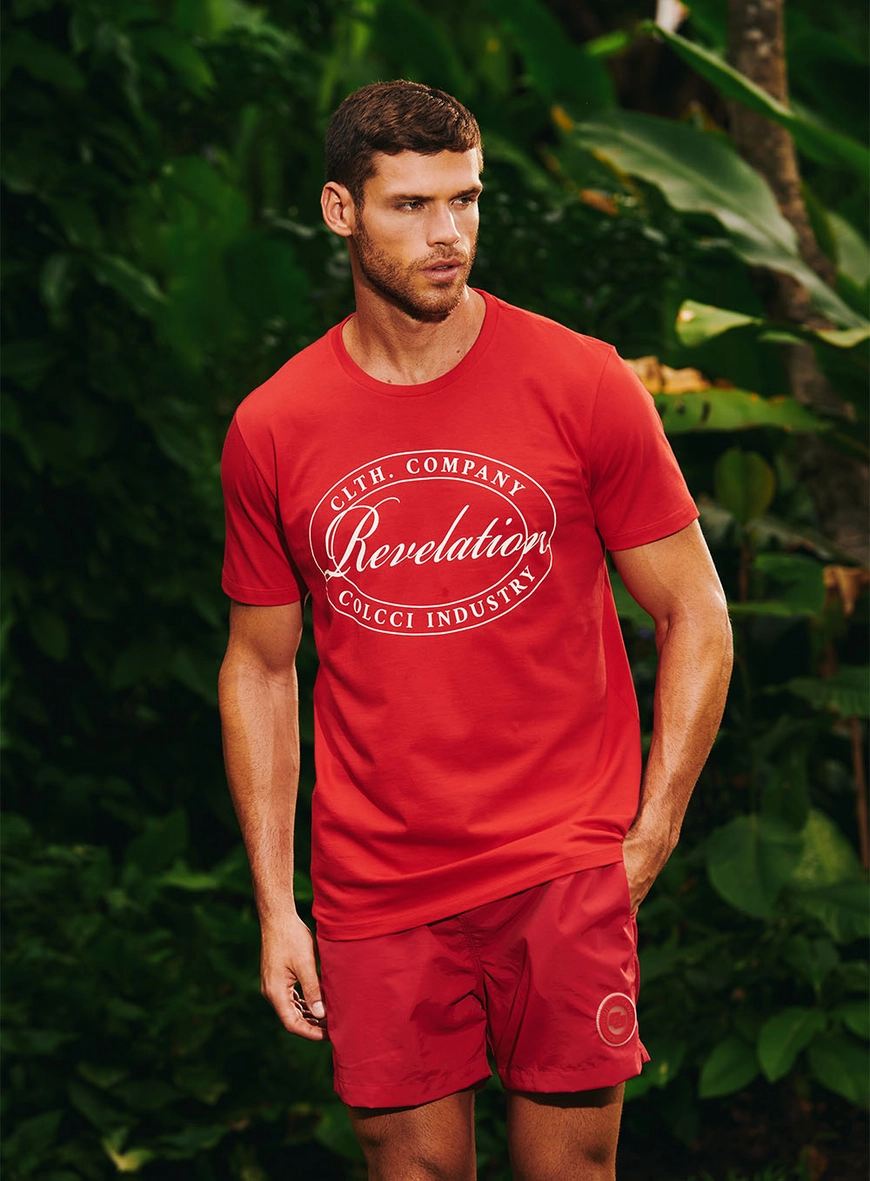 Camiseta Masculina Manga Curta Com Estampa Frontal