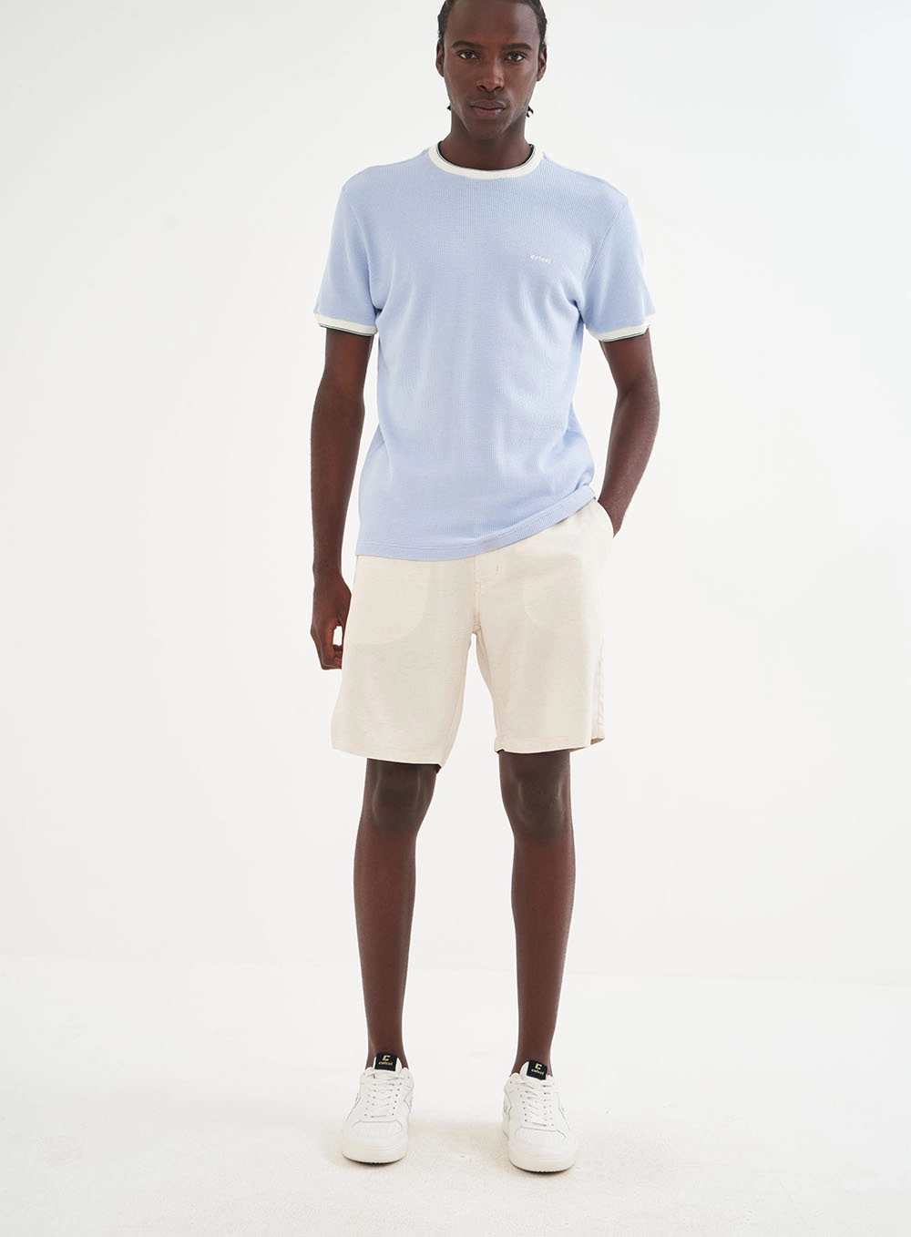 Camiseta Masculina Manga Curta Azul