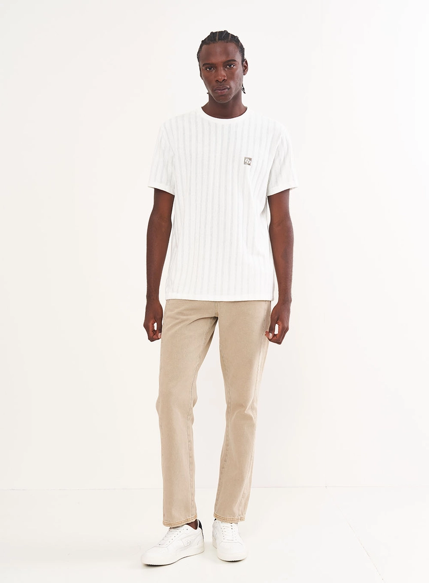 Camiseta Masculina Listrada Texturizada