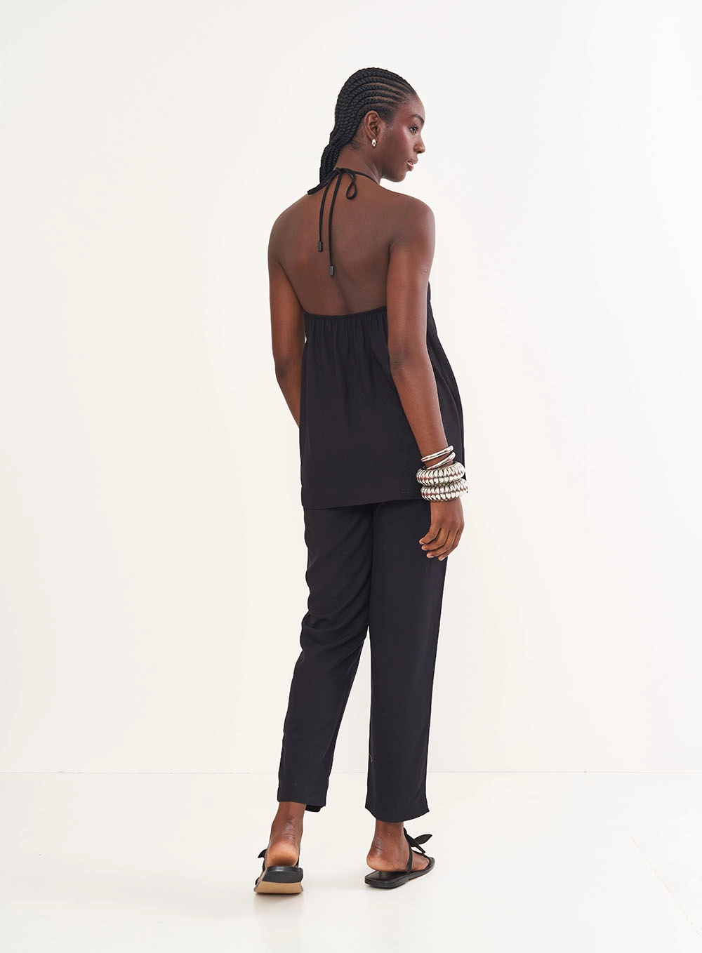 Blusa Alongada Frente Única Preto