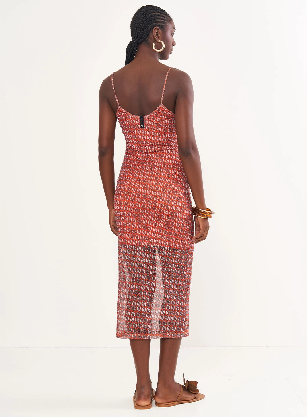 Vestido Tule Midi Estampado Estampados
