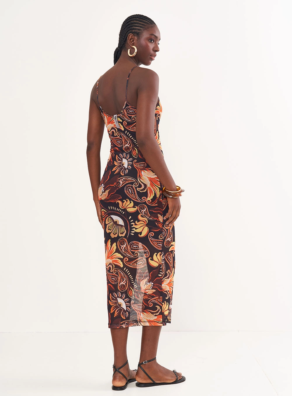 Vestido Tule Midi Estampado Estampados