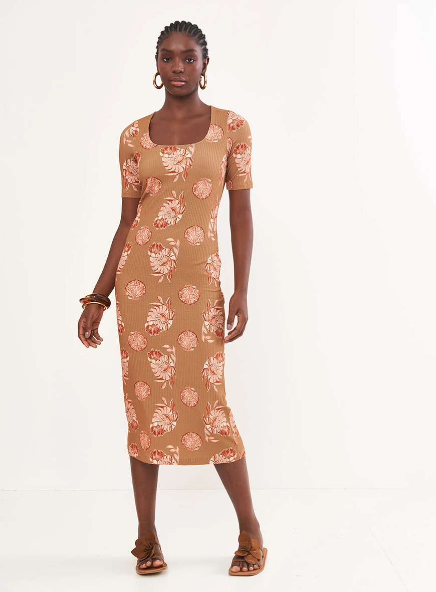 Vestido Estampado Midi