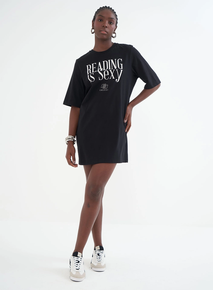 Vestido T-shirt Com Estampa