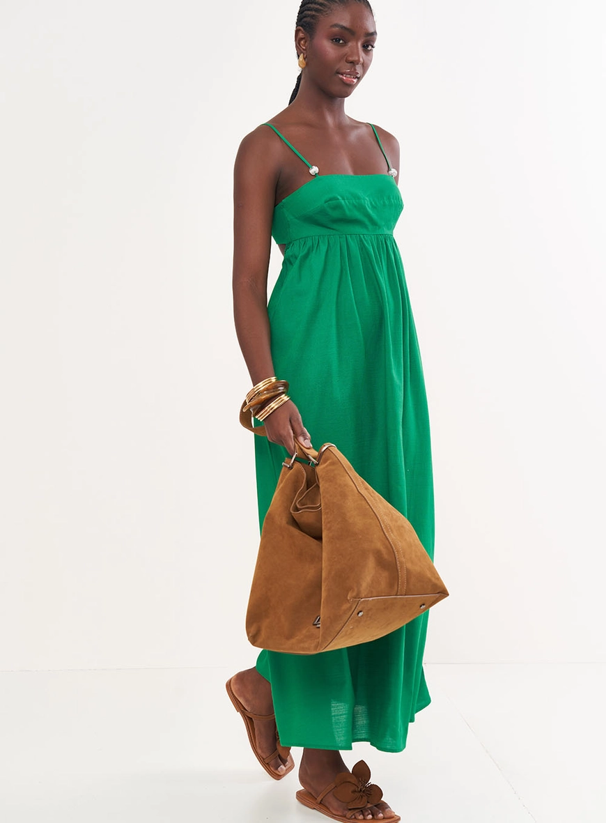 Vestido Longo Com Amarração Costas