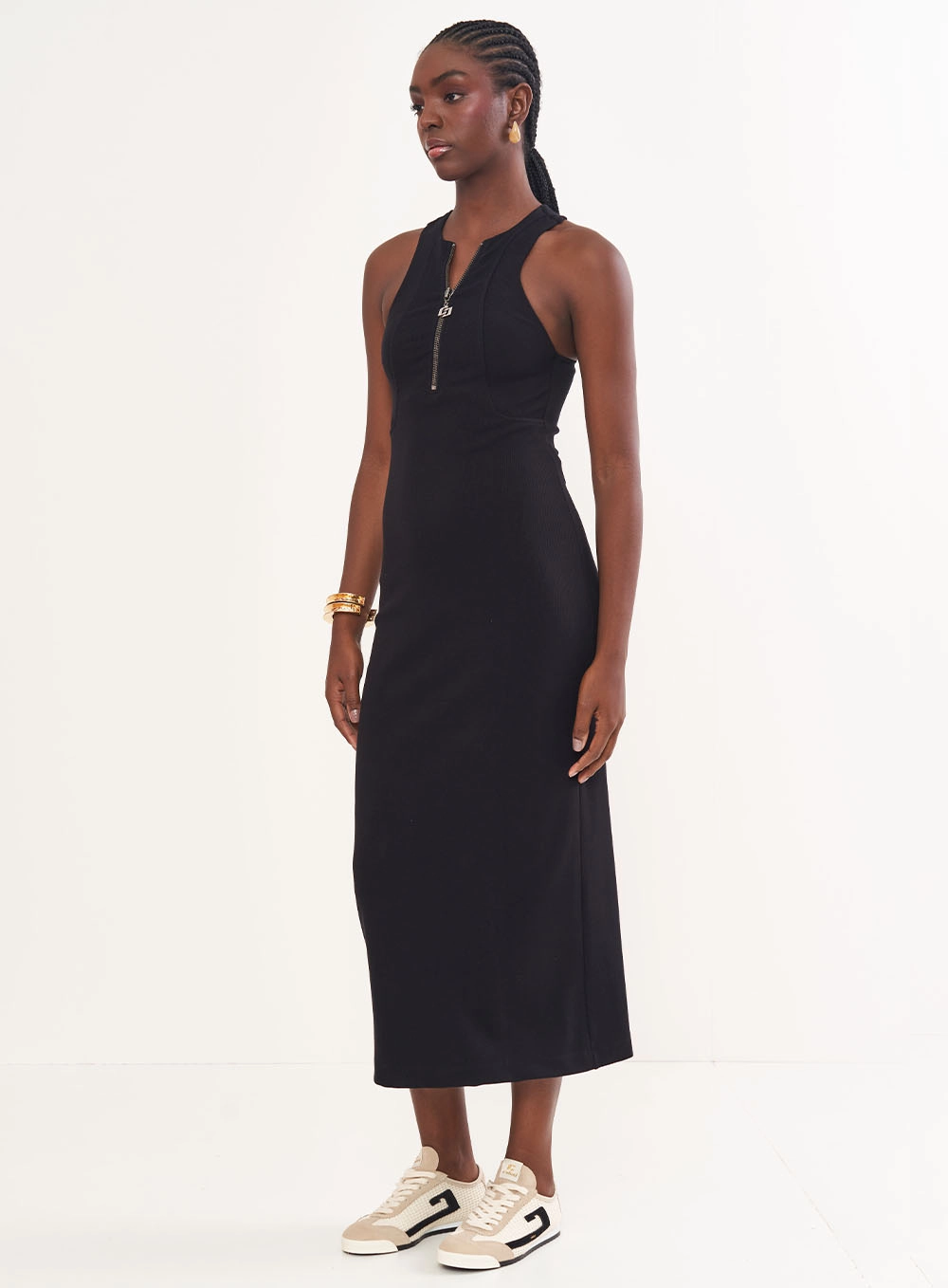 Vestido Midi Justo Preto