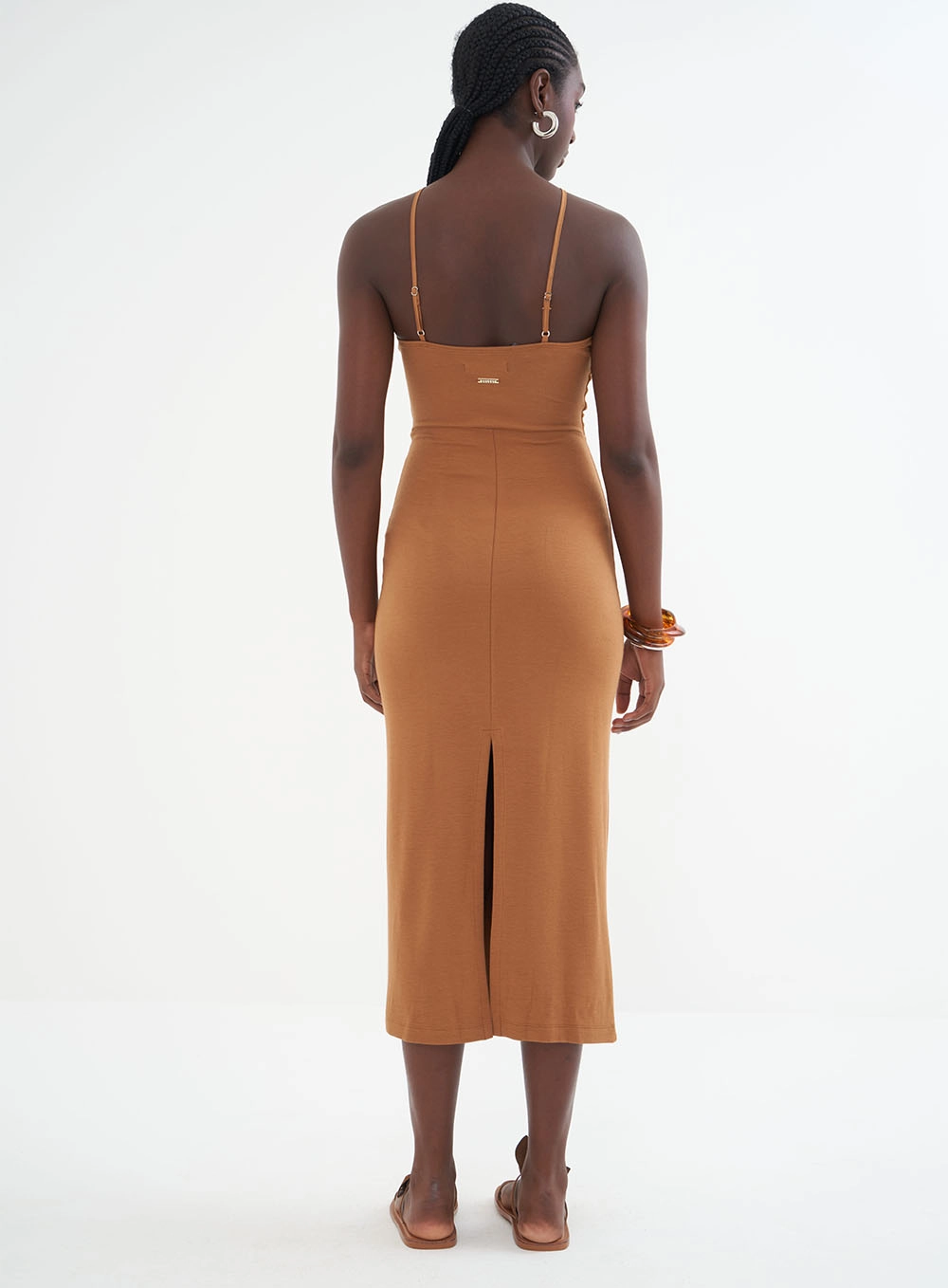 Vestido Malha Marrocan Marrom Evermore