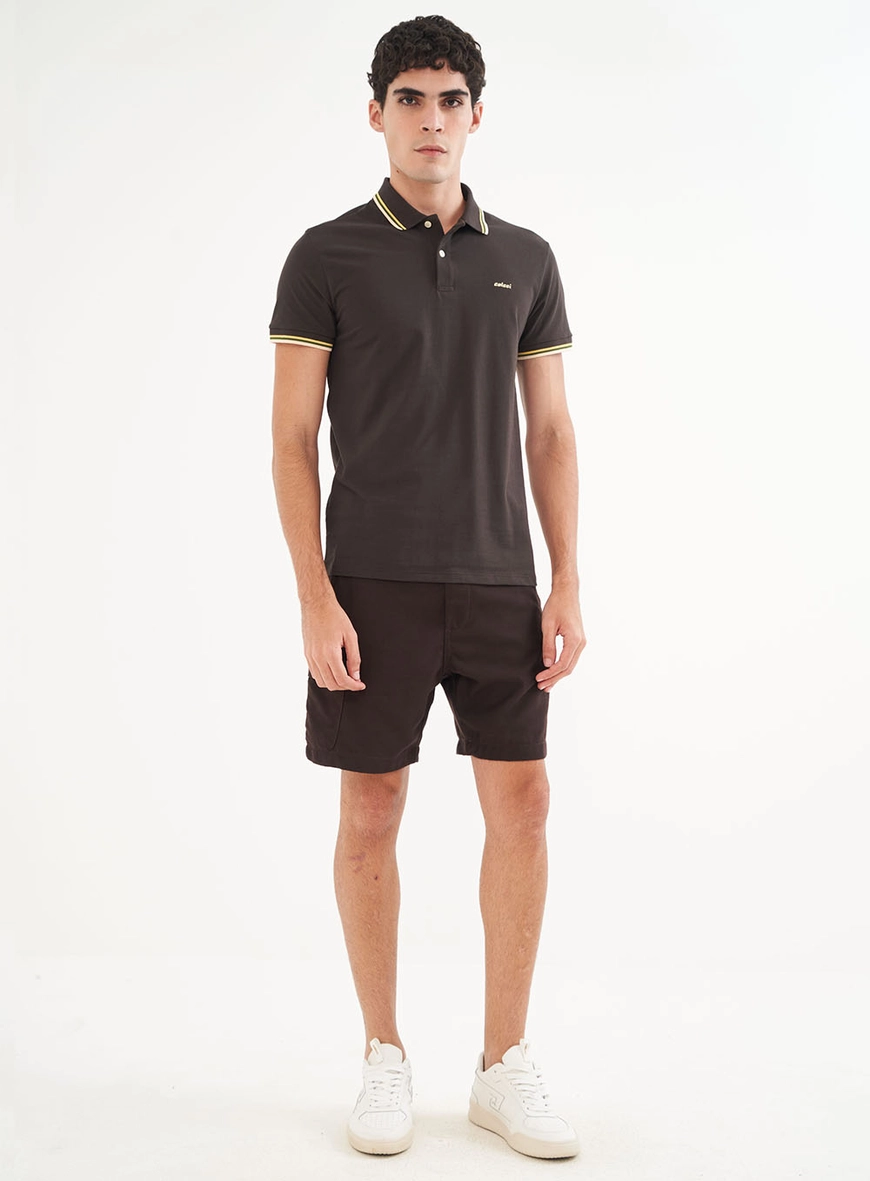 Polo Masculina Comfy Com Detalhe Em Listras
