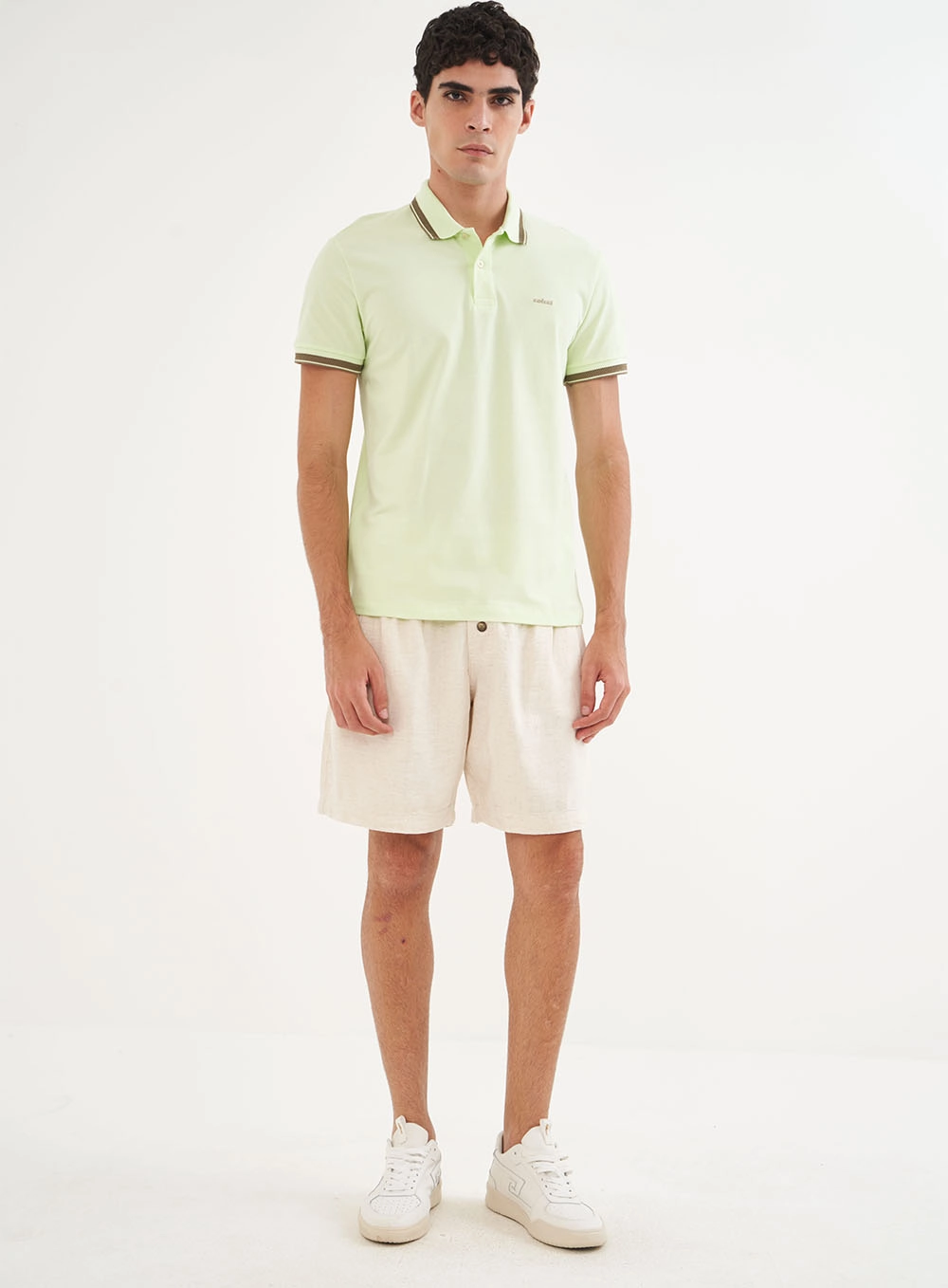 Polo Masculina Manga Curta Verde