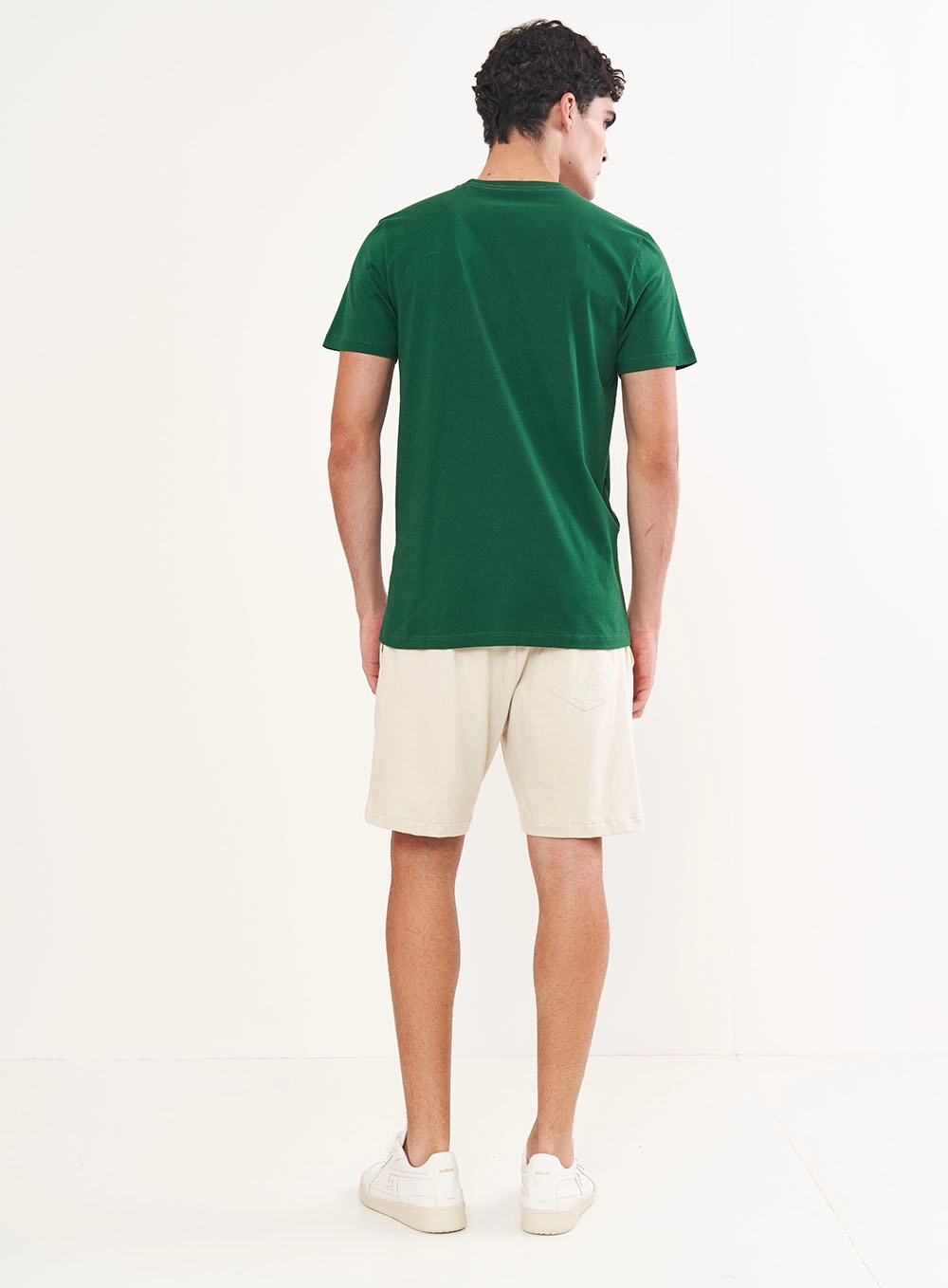 Camiseta Masculina Manga Curta Com Estampa Frontal Verde