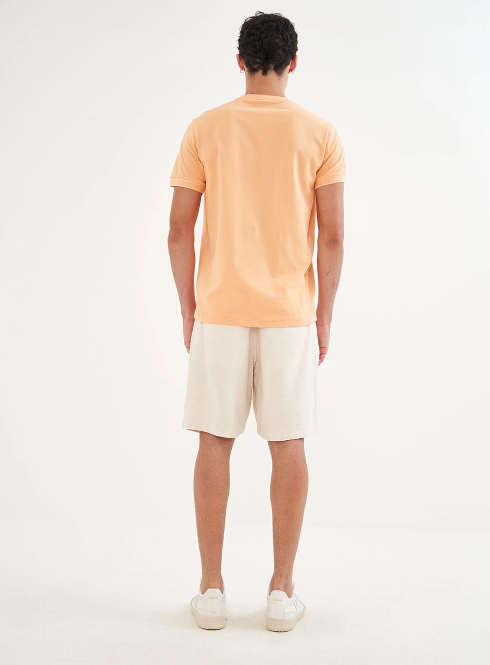 Camiseta Masculina Básica Algodão Laranja