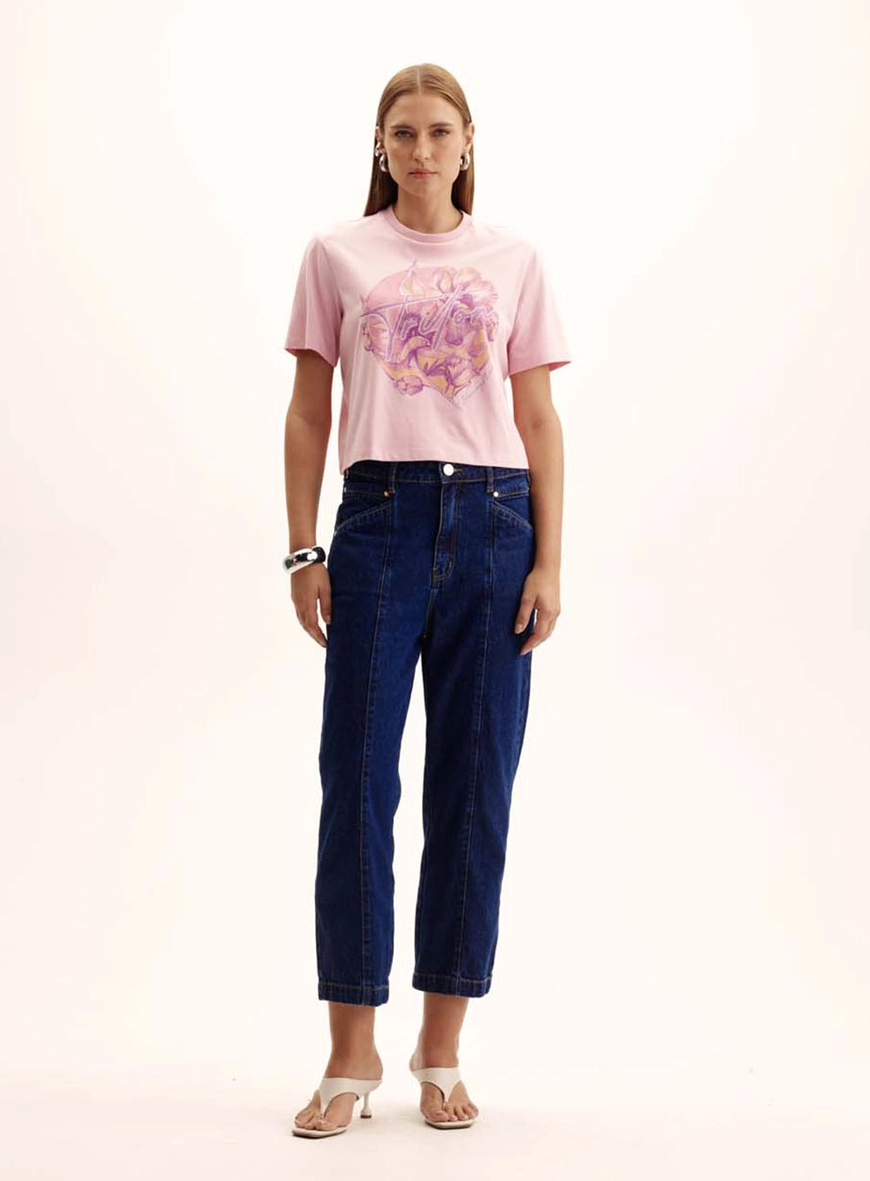 Camiseta Feminina Boy Malha Rosa 1