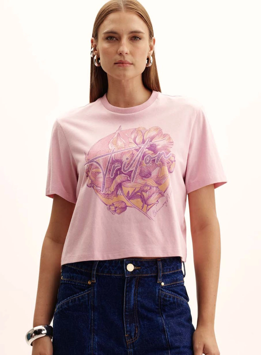 Camiseta Feminina Boy Malha Rosa 2