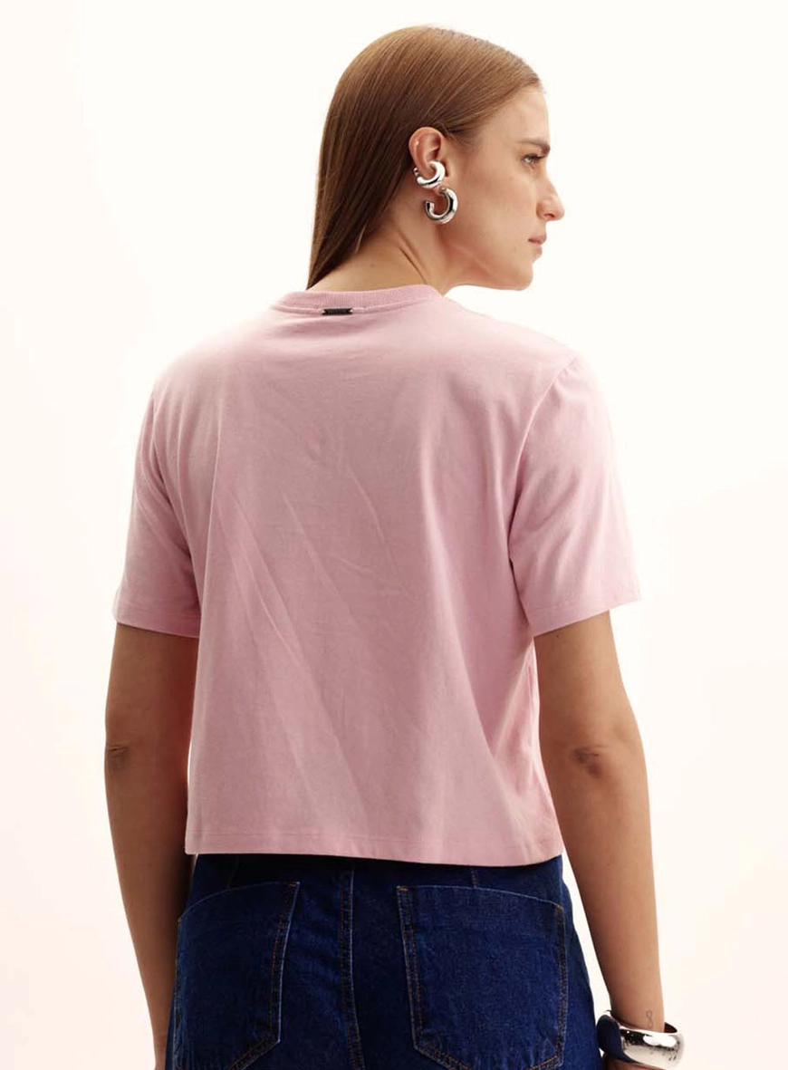 Camiseta Feminina Boy Malha Rosa 4