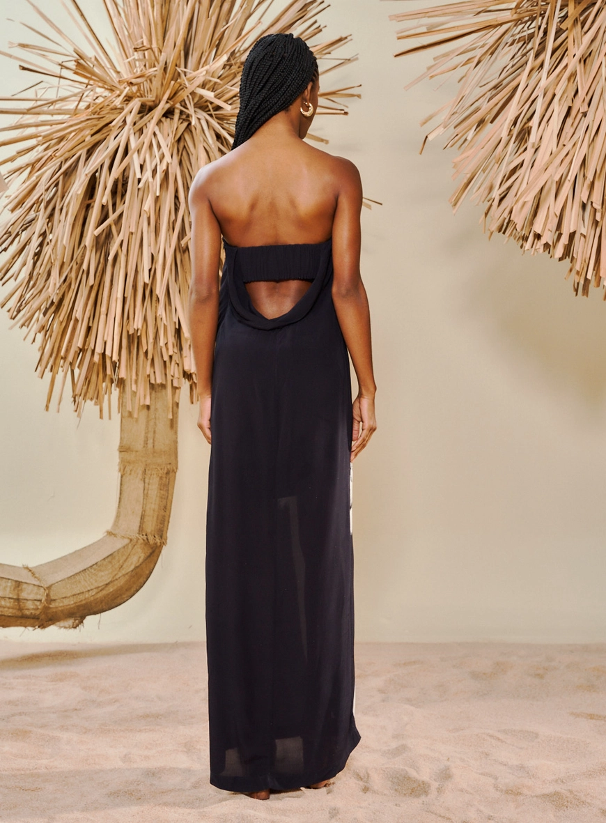 Vestido Column Dress Longo Estampado Vestido Column Dress Longo
