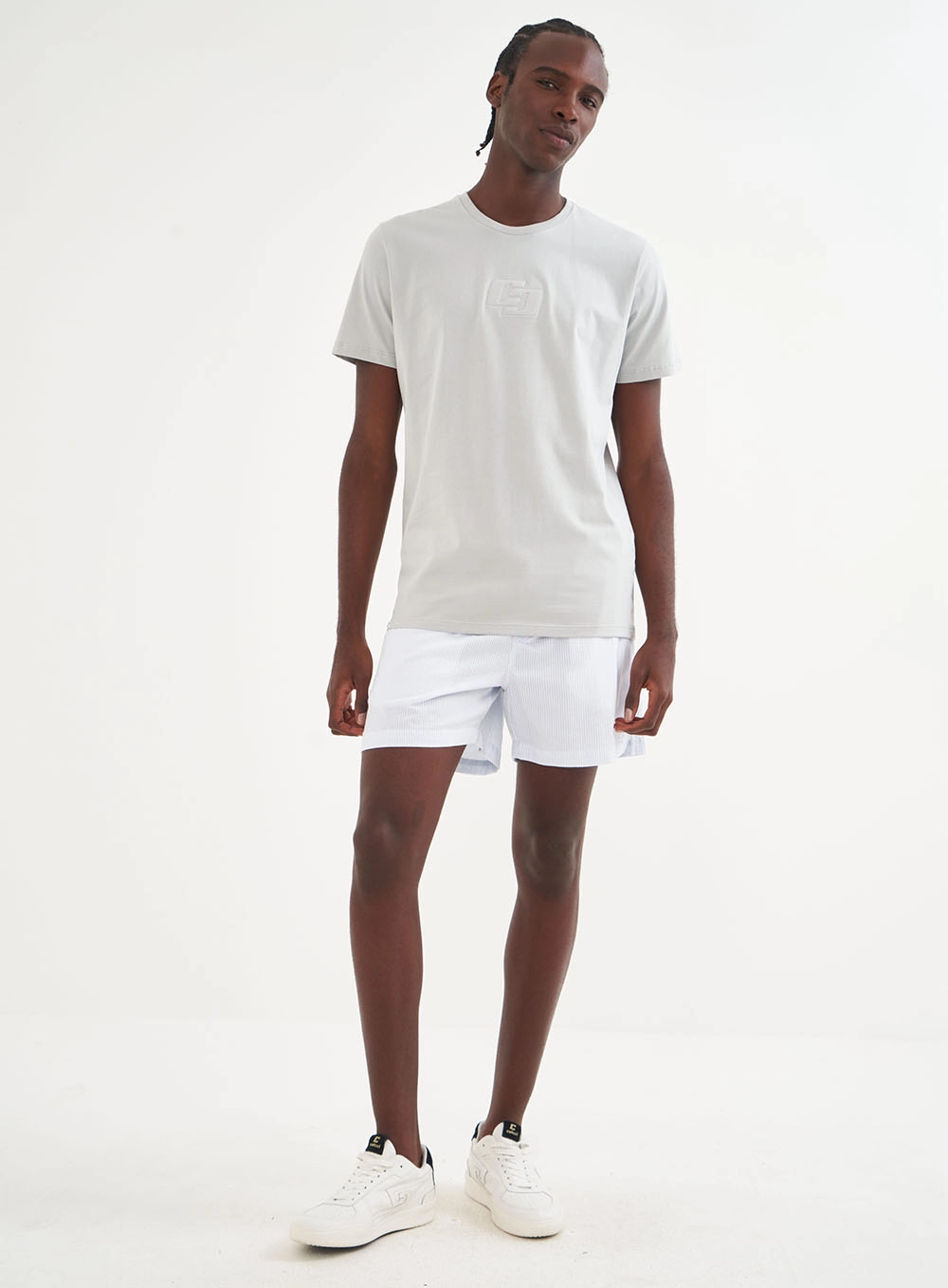 Camiseta Masculina Manga Curta Básica Cinza