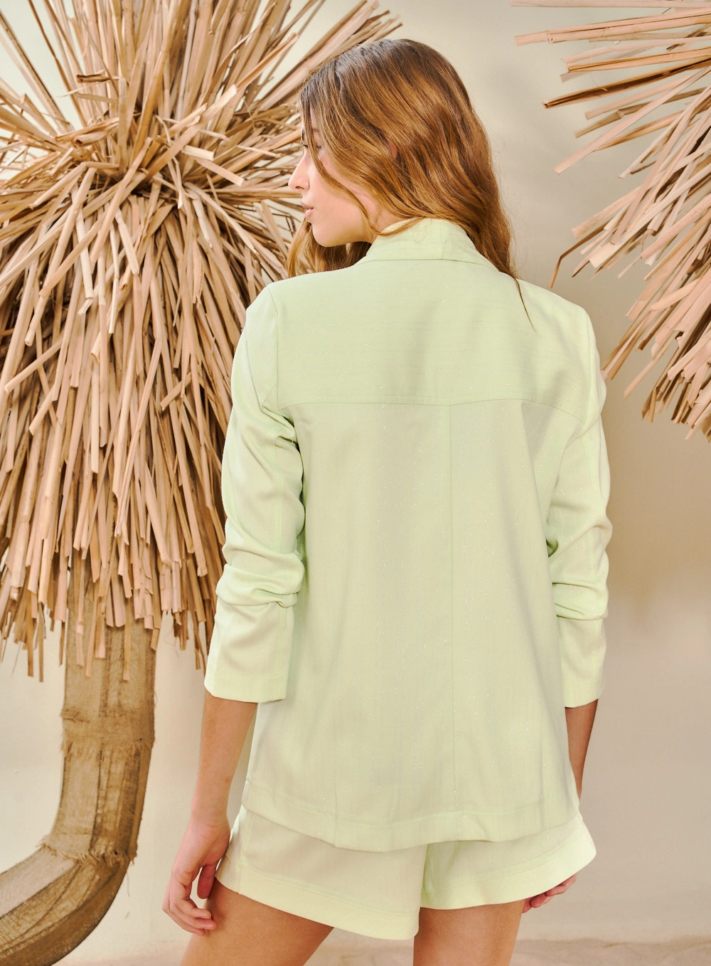 Blazer Feminino Alfaiataria Listrado Verde 2