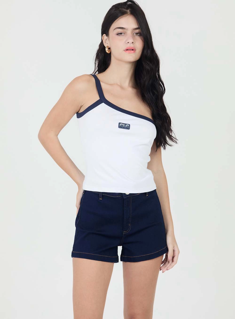 Blusa Small Canelada Com Contraste Branco 2