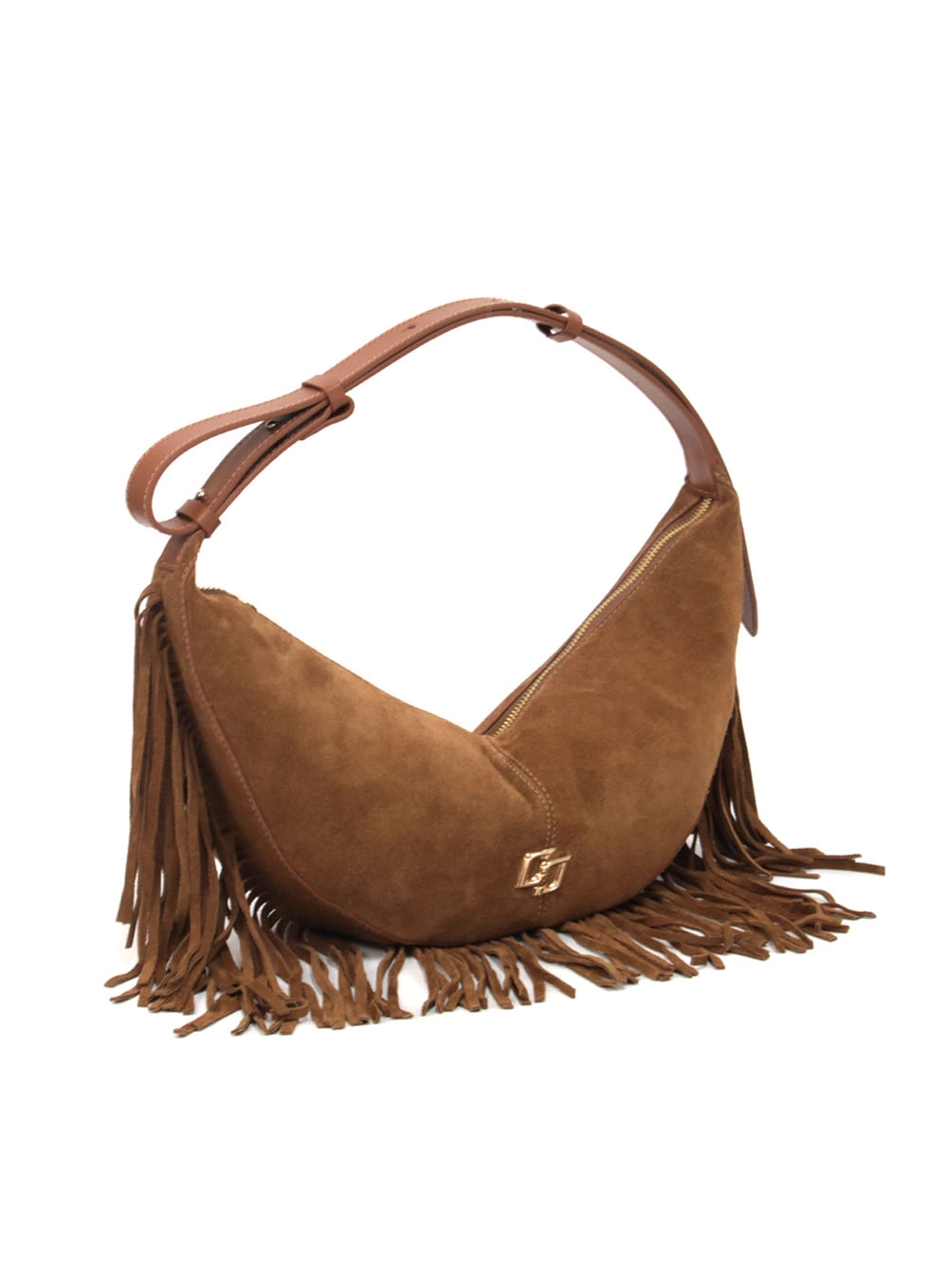 Bolsa Franjada Boho Camurça Caramelo
