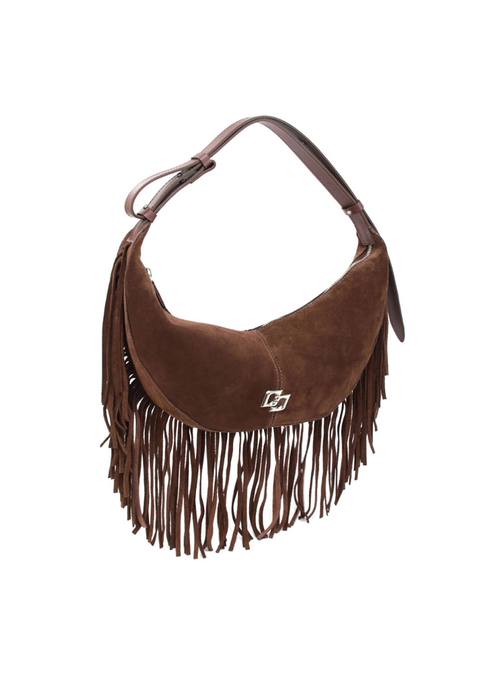 Bolsa Franjada Boho Camurça Café