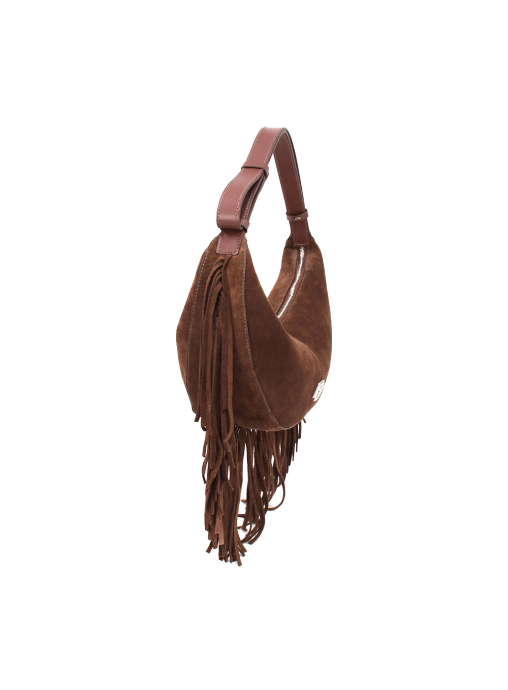 Bolsa Franjada Boho Camurça Café