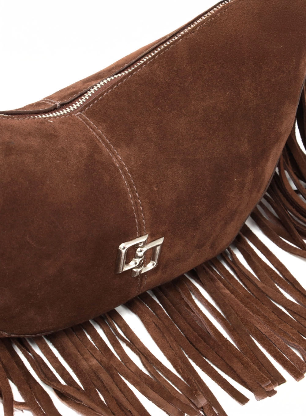 Bolsa Franjada Boho Camurça Café