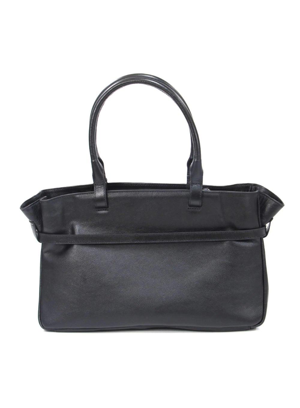 Bolsa Couro Grande Fecho Fivela Preto