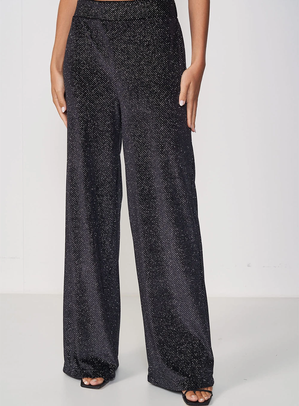 Calça Pantalona De Veludo Preto