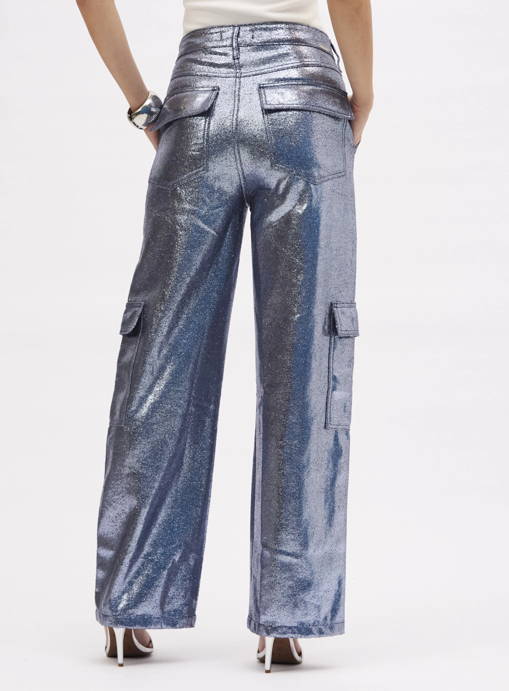Calça Jeans Metalizada Reta Estampados 3