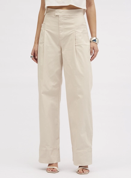 Calça Feminina Alfaiataria Wide Leg Com Pregas