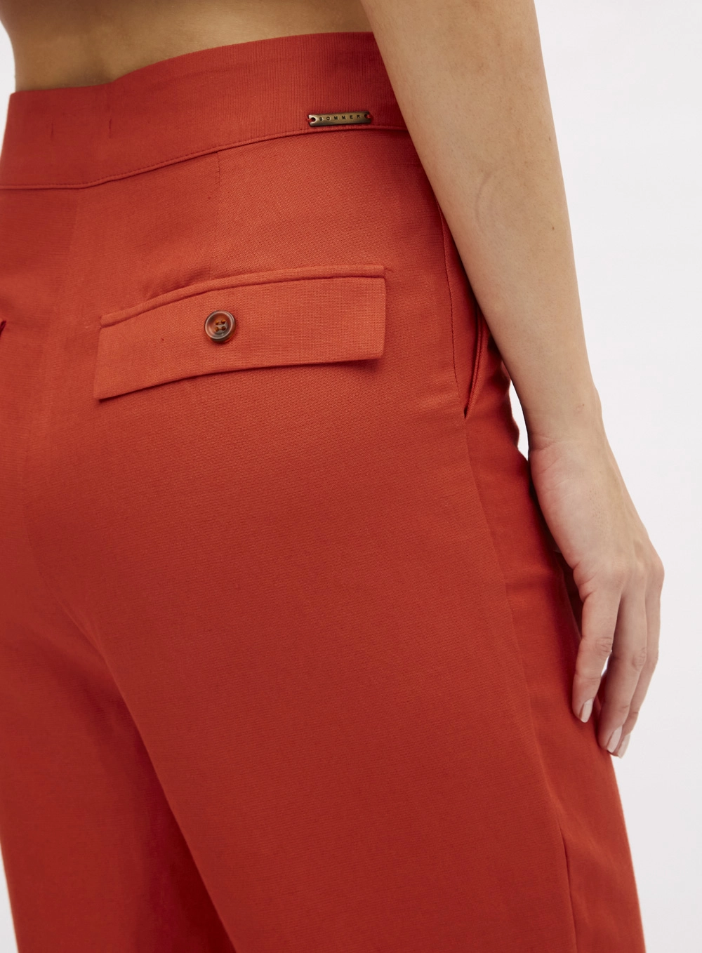 Calça Feminina Alfaiataria Carrot Laranja 4