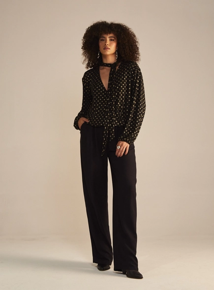 Calça Feminina Alfaiataria Wide Leg Cintura Alta