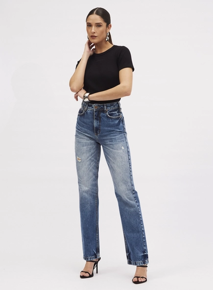 Calça Jeans Reta Slim