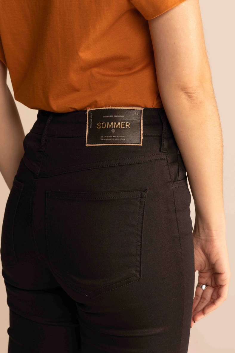 Calça Feminina Sarja Skinny Cintura Alta Preto 3