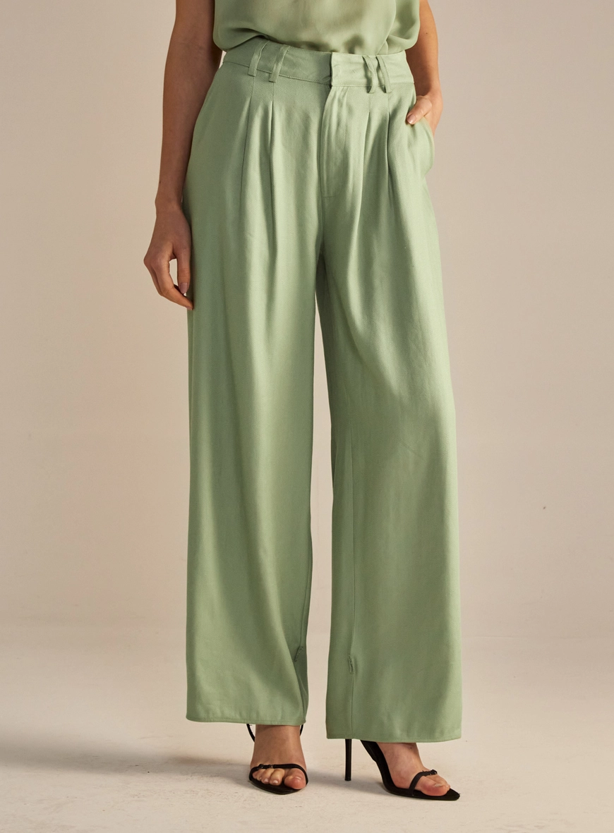 Calça Feminina Pantalona Alfaiataria Verde 2