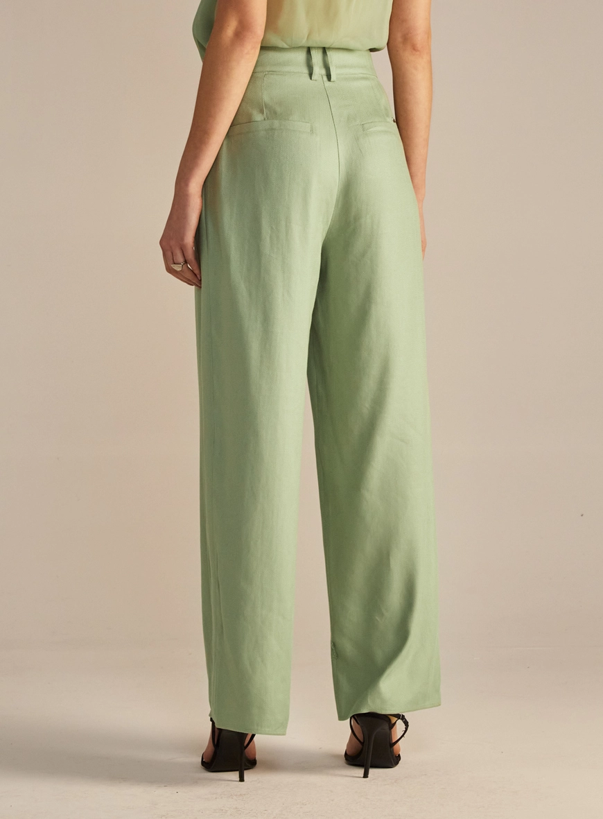 Calça Feminina Pantalona Alfaiataria Verde 4