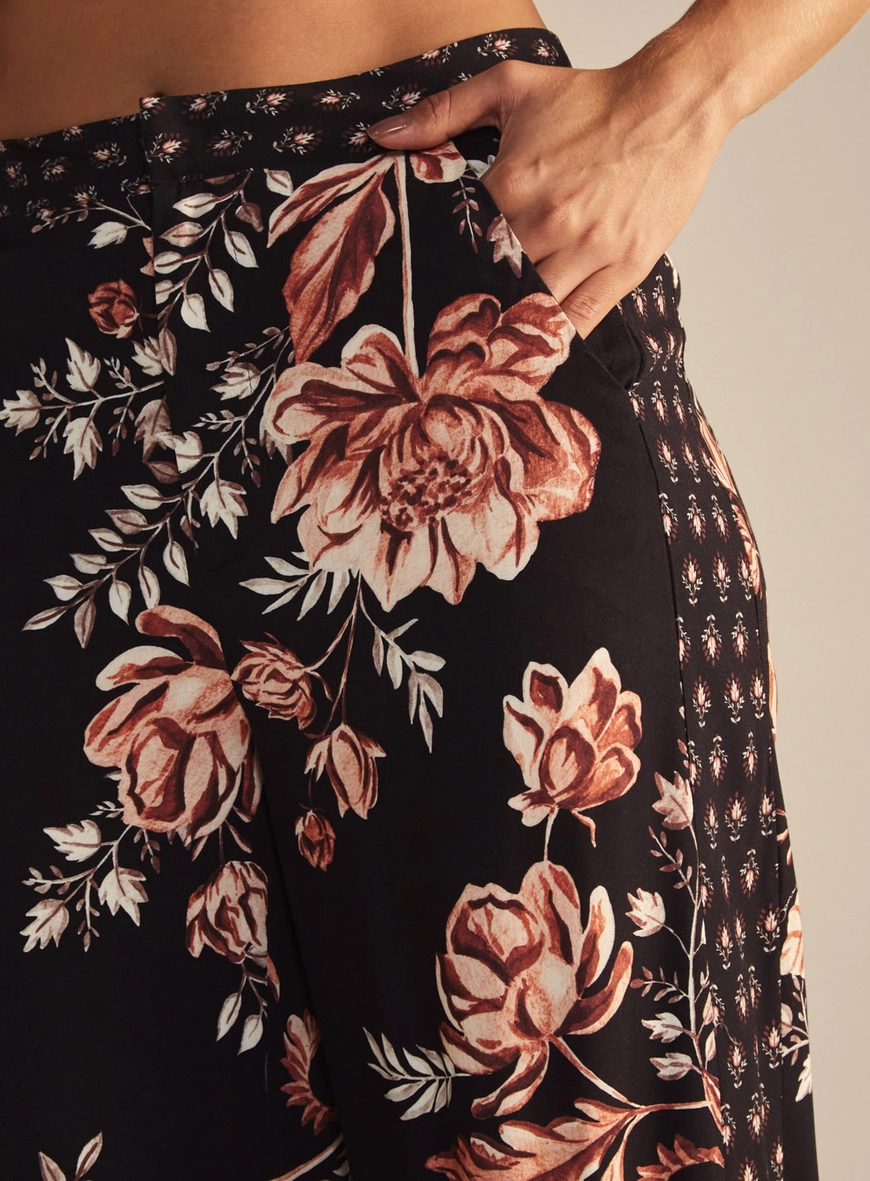 Calça Feminina Alfaiataria Reta Estampada Estampados 3